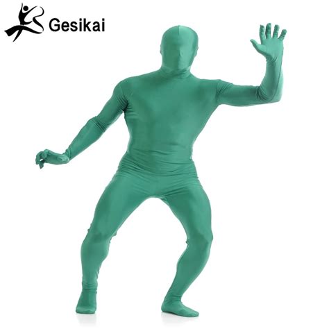 Gesikai Mens Full Bodysuit Spandex Lycra Zentai Suit Adults Full Bodysuits Performance Costumes