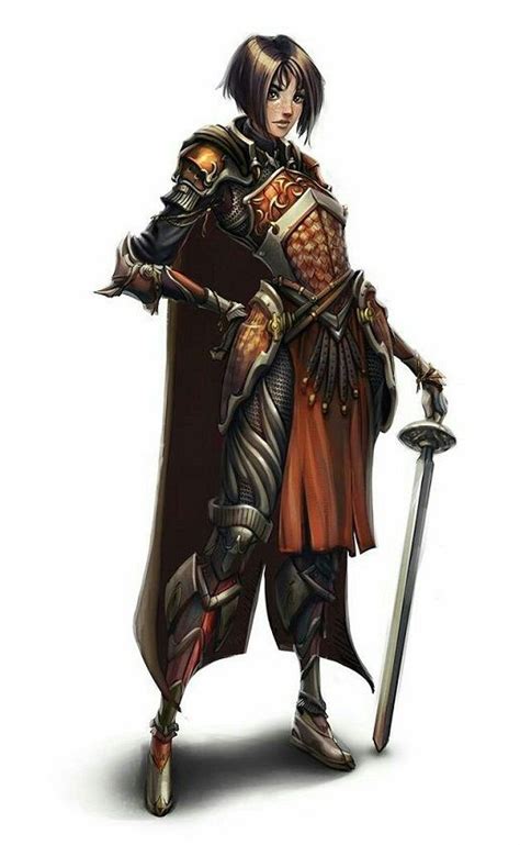 Human Female Fighter Knight Pathfinder Pfrpg Dnd Dandd D20 Fantasy In