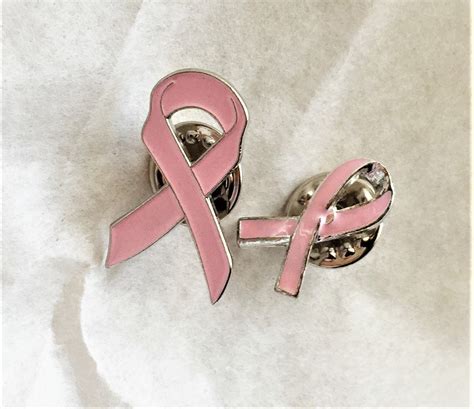 Breast Cancer Survivor Pink Ribbon Lapel Pinssilver Tone Etsy