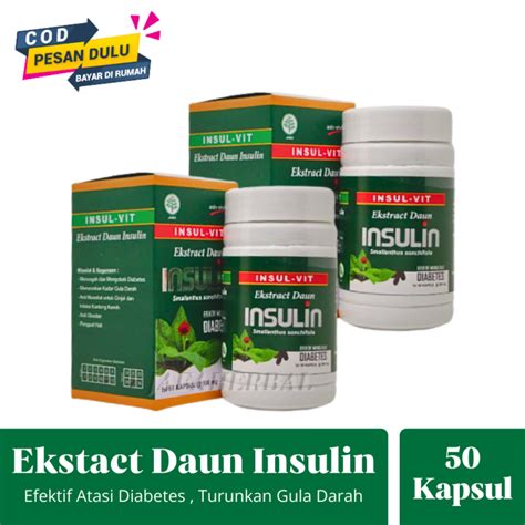 PAKET 2 BOTOL Kapsul Daun Insulin Herbal Penurun Diabetes Kapsul