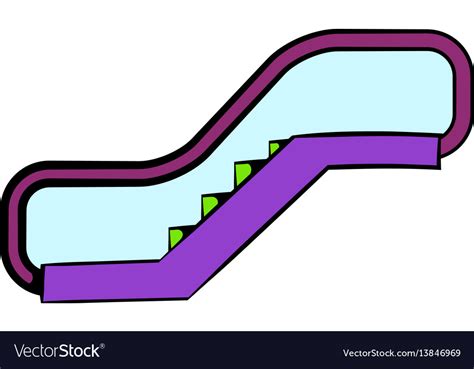 Escalator Icon In Cartoon Royalty Free Vector Image