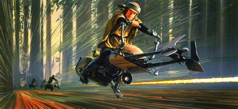 Speeder Bike Concept Art By Ralph McQuarrie Return Of The Jedi 1983