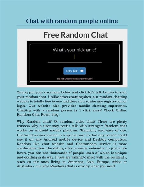 Chat with random people online