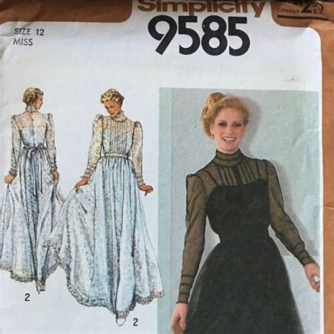 Tracing Copy Of Vintage Simplicity Gunne Sax Style Sewing Etsy Uk