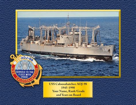 Uss Caloosahatchee Aoj 98 Custom Personalized 85 X 11 Print Of Us Navy