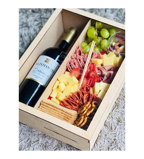 Cheese Wine Box Charcuterie Gifts Catering Ideas Food Charcuterie