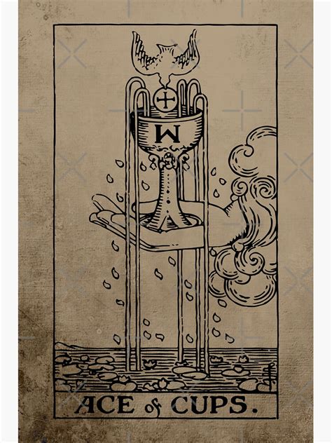 Rider Waite Ace Of Cups Tarot Card Vintage Sticker For Sale By