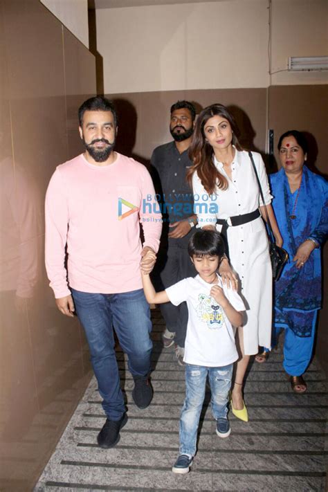 Raj Kundra And Shilpa Shetty Snapped With Her Mother At Pvr Juhu