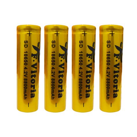 Kit 4 Baterias Recarregáveis 18650 4 2v 8800mah Para Lanterna Led