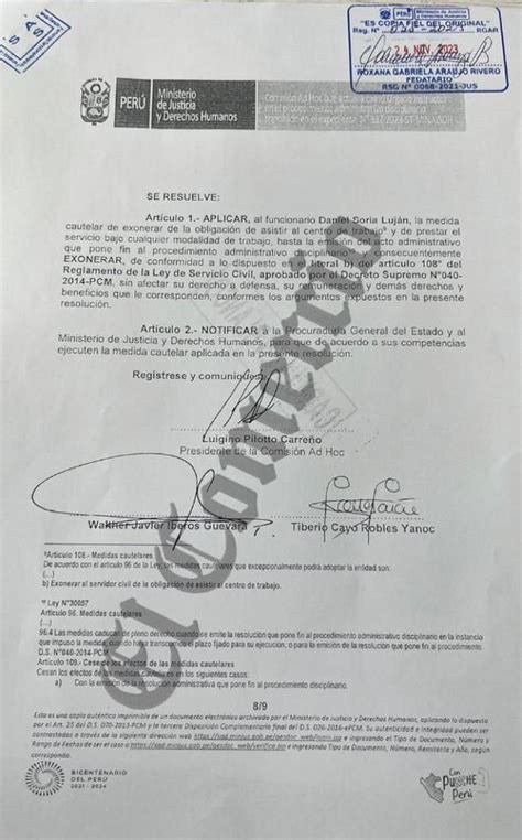 Daniel Soria Ministerio De Justicia Suspende Al Procurador General Del