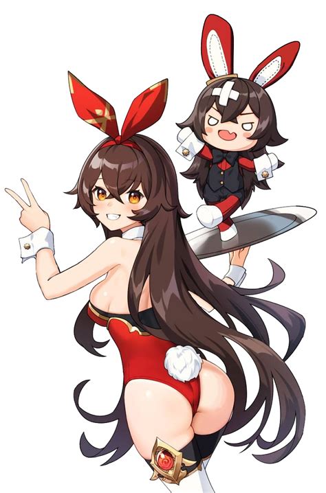 Rule 34 Amber Genshin Impact Artist Request Ass Brown Hair Bunny Ears Bunny Tail Bunnysuit