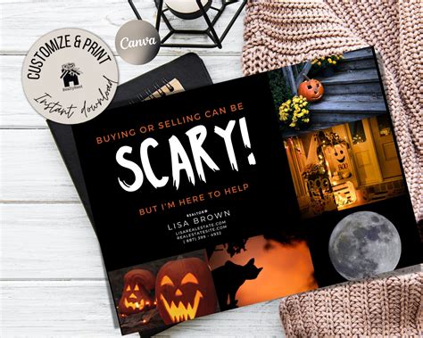 Halloween Real Estate Fall Postcard October Real Estate Postcard Fall