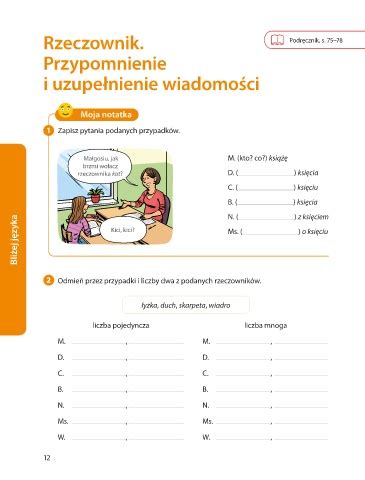 Page 1 NOWE słowa na start klasa 5 semestr 1 Rzeczownik