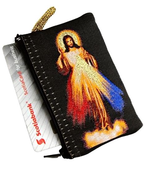 Divine Mercy Embroidered Rosary Pouch With Zipper The Art Of The Icon