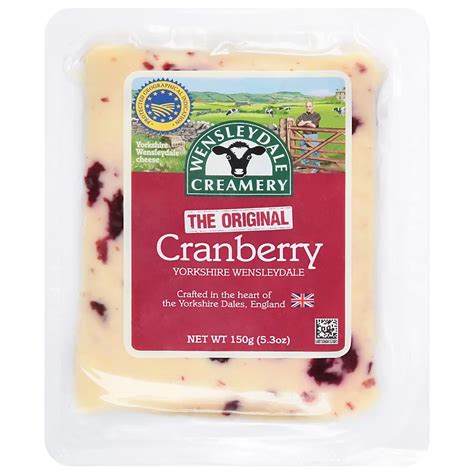 Wensleydale Creamery Cranberry Yorkshire Wensleydale Cheese - Shop ...