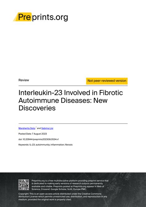 PDF Interleukin 23 Involved In Fibrotic Autoimmune Diseases New