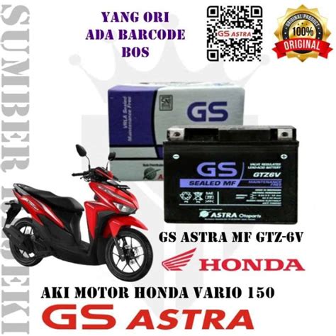 Promo Aki Motor Honda Vario Gs Astra Mf Gtz V Gtz V Aki Motor Ah