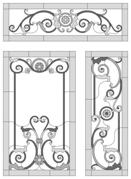 Free Vector Graphics Vector Art Wrought Iron Gates Iron Doors Stained Glass Patterns Window