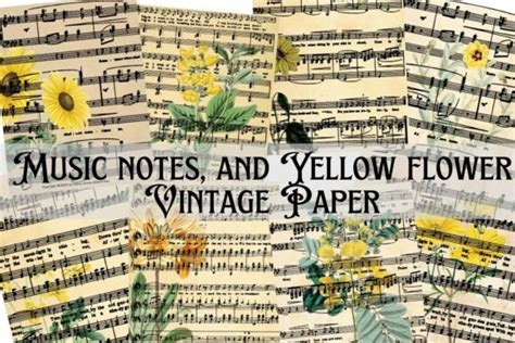 Vintage Music Notes Digital Paper Bundle Bundle Creative Fabrica