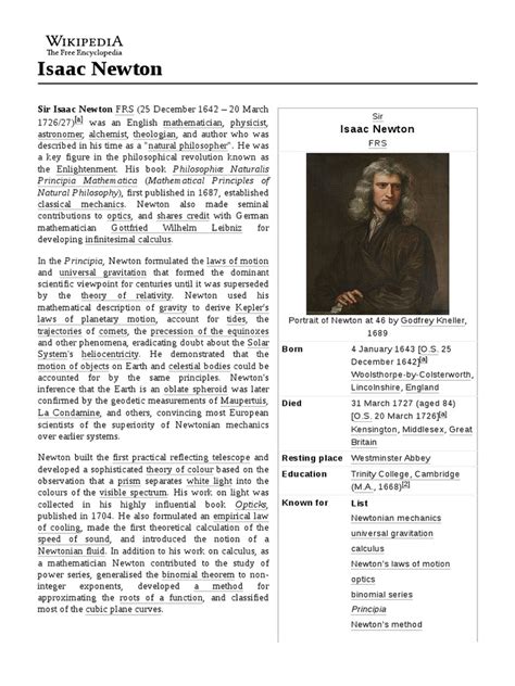 Isaac Newton | PDF | Isaac Newton