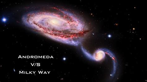 Two Galaxies Colliding With Each Other Andromeda Milky Way Collision