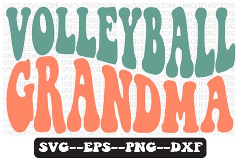 Volleyball Grandma Retro Wavy Svg Design Graphic By Uniquesvgstore