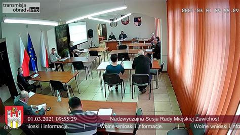 Nadzwyczajna Sesja Rady Miejskiej Zawichost transmisja na żywo YouTube