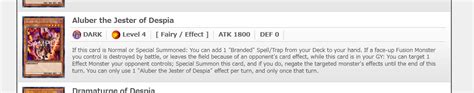 The Card Database has Aluber with the correct effect : r/yugioh