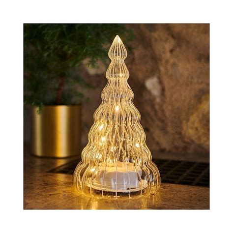 Sirius Large Lucy Glass Christmas Tree Battery Operated Led Feature