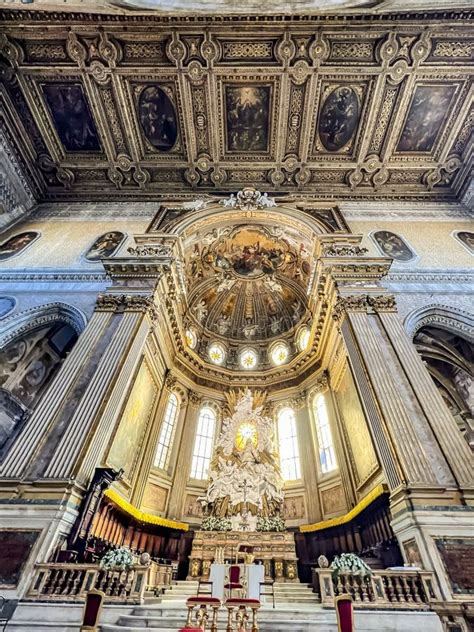 View Of The Interior Of The Naples Cathedral With A Dove Depicting The