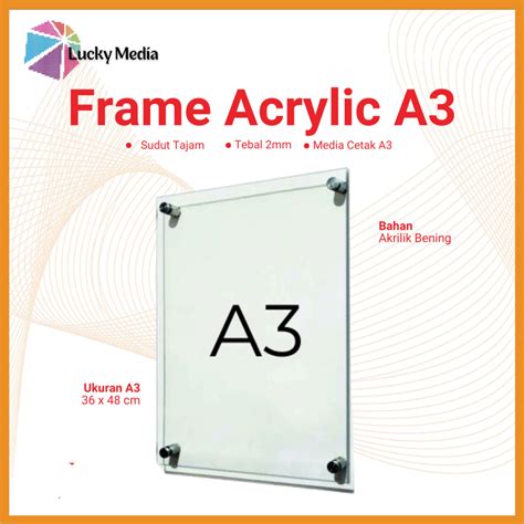 Jual Frame Akrilik A3 Display Poster Ukuran A3 Acrylic Frame Menu