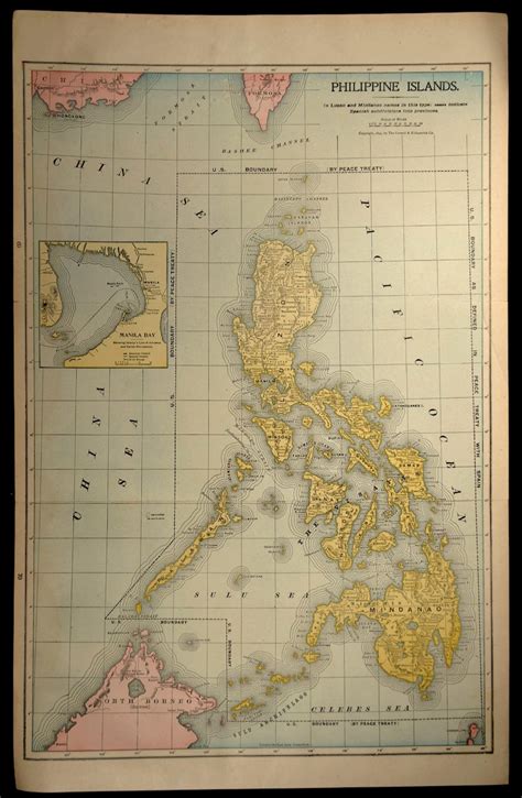 Antique Map Philippines Philippine Islands Late 1800s 1899 | Etsy