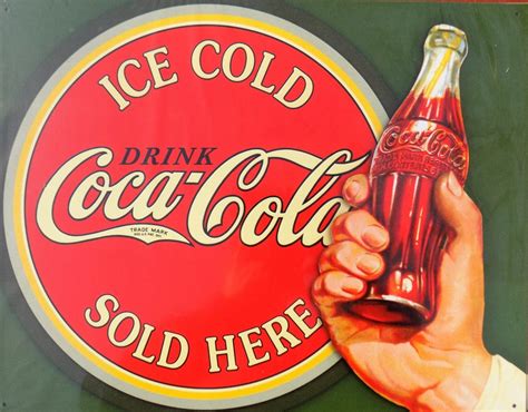 Plaque Métal Vintage Coca Cola Ice Cold Sold Here Tofmobile Plaque