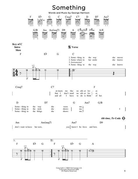 Something By The Beatles Sheet Music For Guitar Rhythm Tab At Sheet