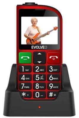 Evolveo EasyPhone FM červený MALL CZ