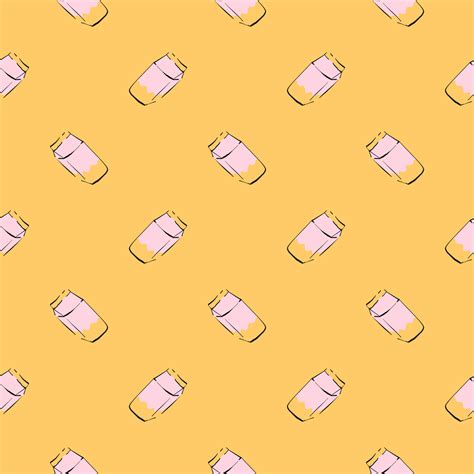 Milk Carton Seamless Pattern On Yellow Background 13790627 Vector Art