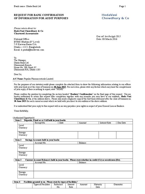 Bank Confirmation Format Derivative Finance Debits And Credits