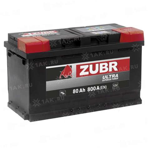 Купить аккумулятор ZUBR Ultra (80 Ач) 800 A, 12 V Обратная, R+ арт ...