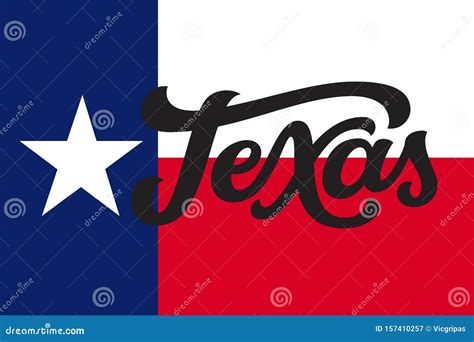 Texas Flag Vector Lettering Typography Stock Vector Illustration Of