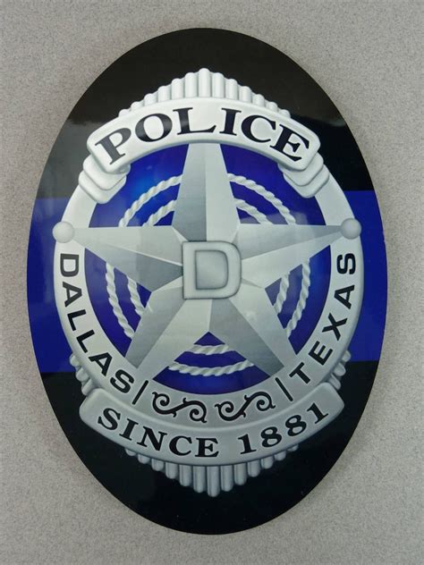 DALLAS POLICE PLAQUE Badge Patch Wall Desktop 4x6 Hardboard | Etsy