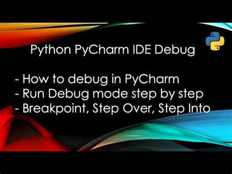 Python Pycharm Ide How To Run In Debug Mode Beginner Lesson Python