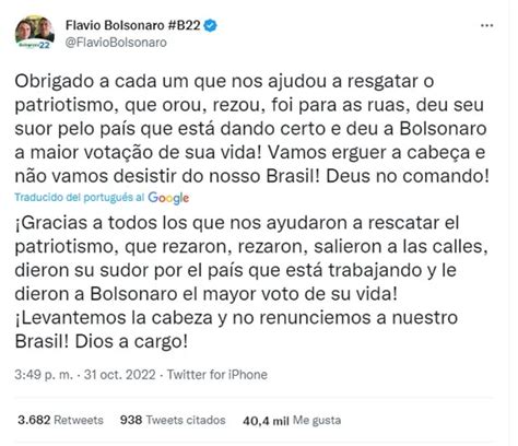 Hijo De Bolsonaro Se Pronuncia Sobre Elecciones Tras Prolongado