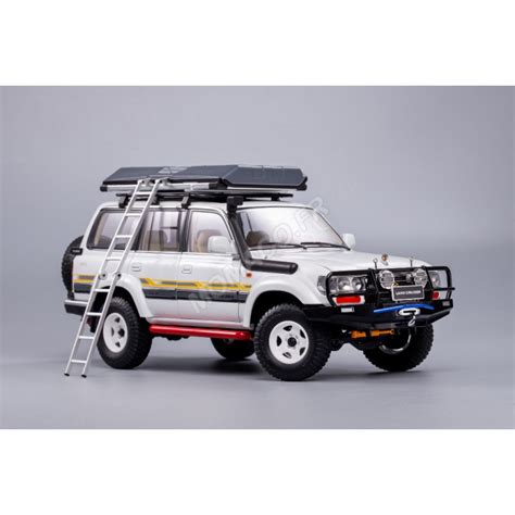 Miniatuur Toyota Land Cruiser J Wit Met Rek En Accesso