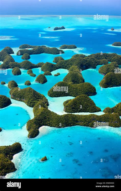 Palau Islands From Above Stock Photo Alamy