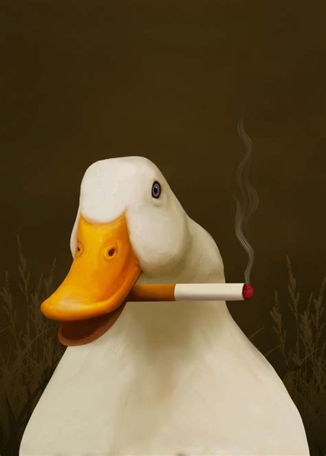 Smoking Duck Meme Poster Picture Metal Print Paint By Sinnois