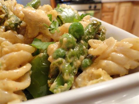 The V Word Rotini Alfredo With Asparagus And Peas