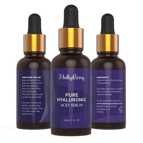 Pure Hyaluronic Acid Serum Professional Anti Ageing And Youthful Glo Hollyberry Cosmetics Uk