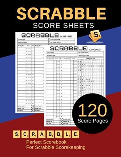 Scrabble Score Sheets Scrabble Score Record Score Keeper Notebook