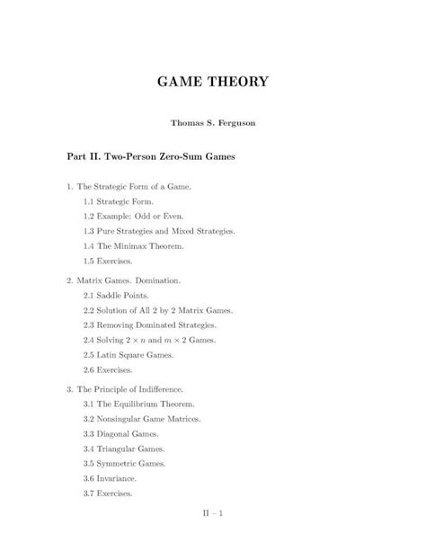 Pdf Game Theory Part Ii Two Person Zero Sum Games Dokumen Tips