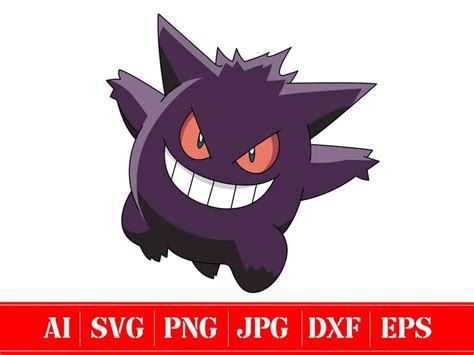 Gengar Vector Svg Ai Eps Png Svg Dxf Files For Etsy Norway